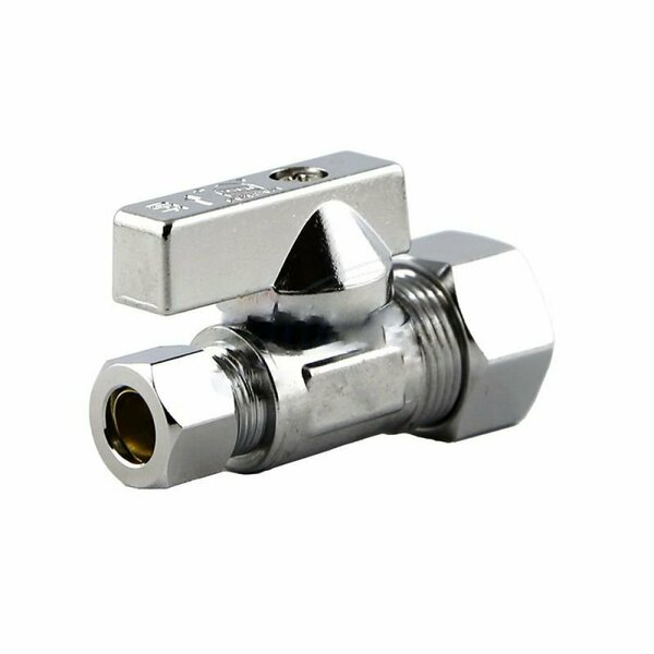 American Imaginations 0.625 in. Unique Chrome Ball Valve in Stainless Steel-Brass AI-37922